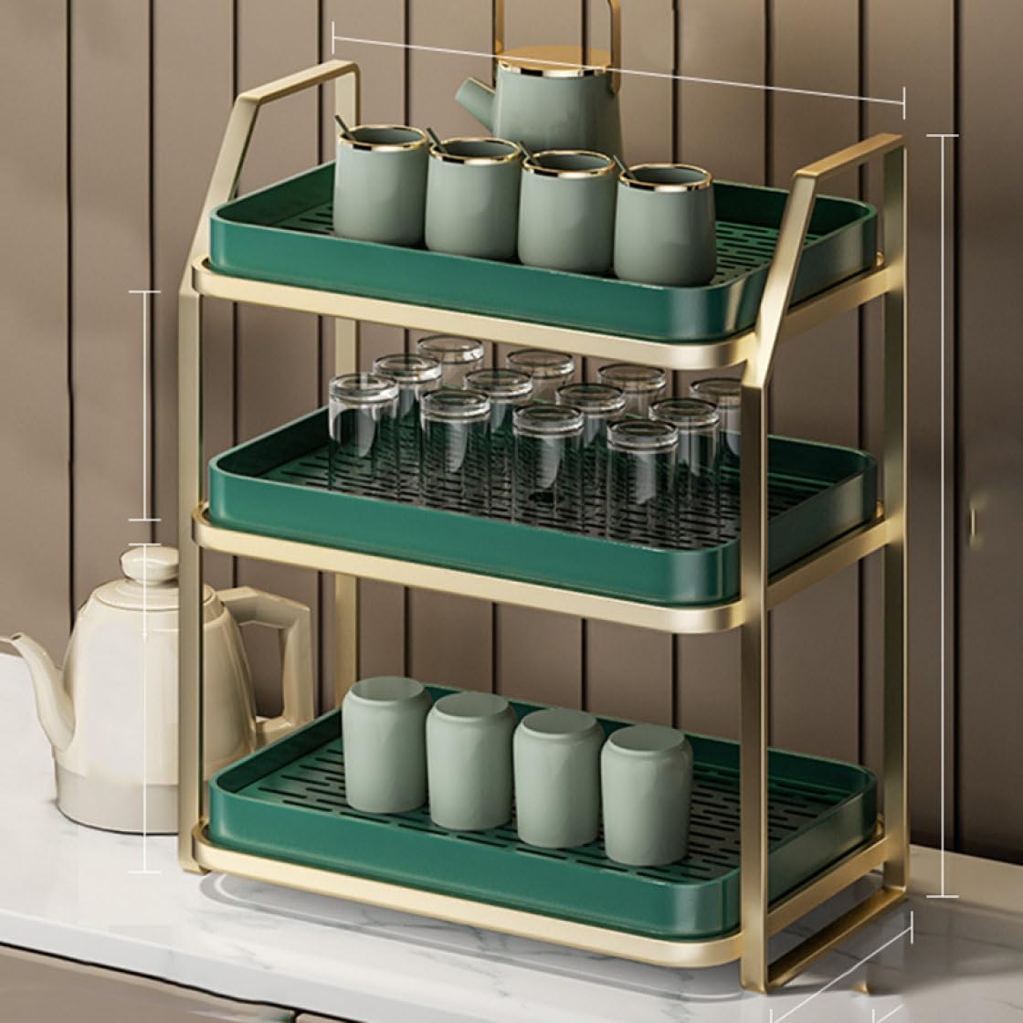 Amazon｜[FOQW] 水切りラック 食器 水切り トレイ付き コップスタンド